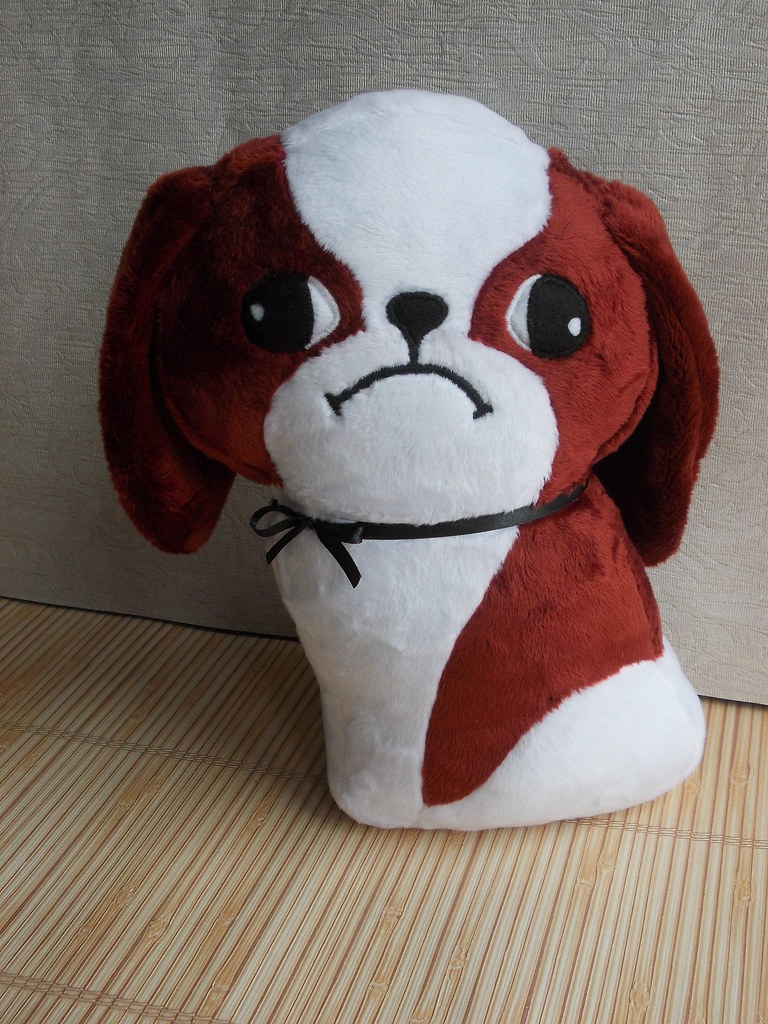 red and white japanese chin short plush stuffed animal Ruby_16