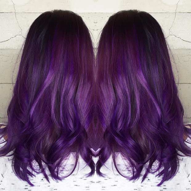 Bold Dark Purple Hair Color -Incredible Hair Color Ideas Trending 17