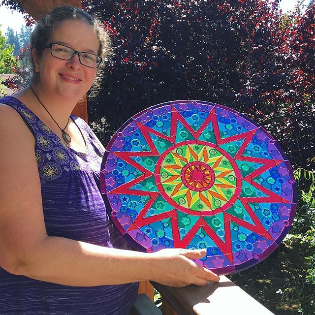 I gave Lisa Rainbow Mandala Number Two because I love her. See? It pays to be friends with artists. 🌈💖✨✨✨