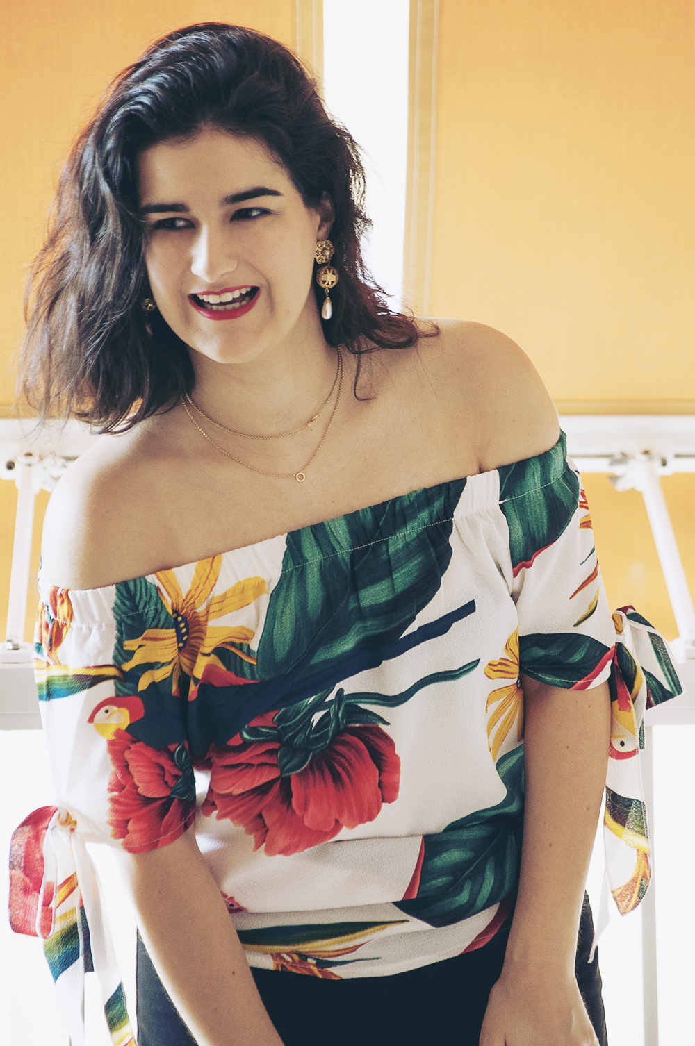 somethingfashion, blogger spain valencia ootd, sheingals shein collaboration, colorful tropical blouse summer