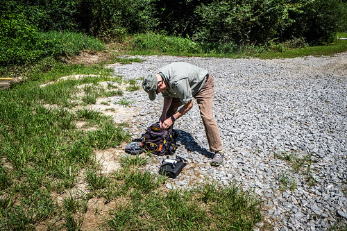 Jim Leavell with Drone at French Broad River