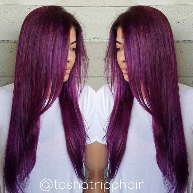 Bold Dark Purple Hair Color -Incredible Hair Color Ideas Trending 13