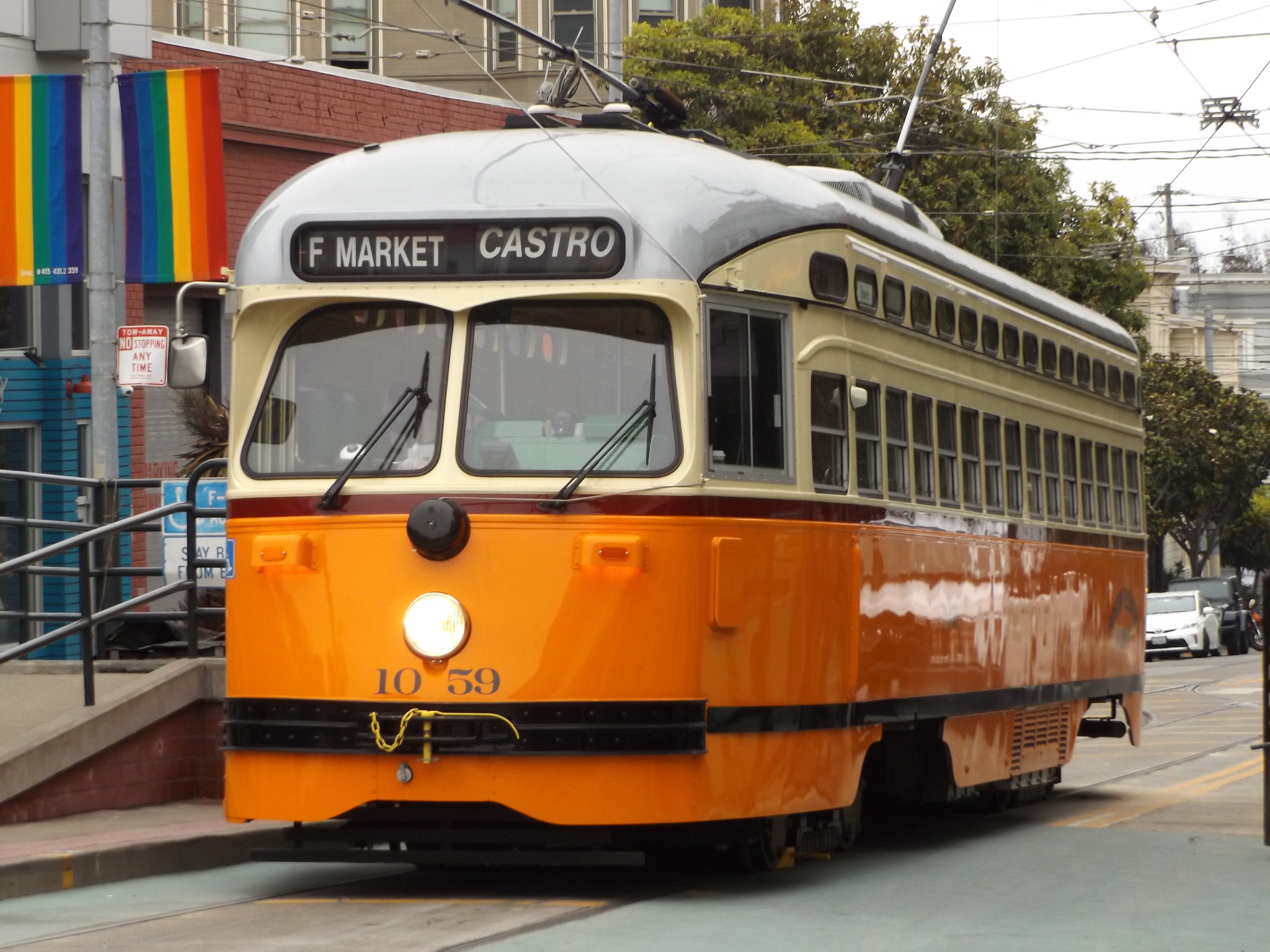 Historic Streetcar 1059 at Castro, San Francisco, California, USA, 6 September 2018