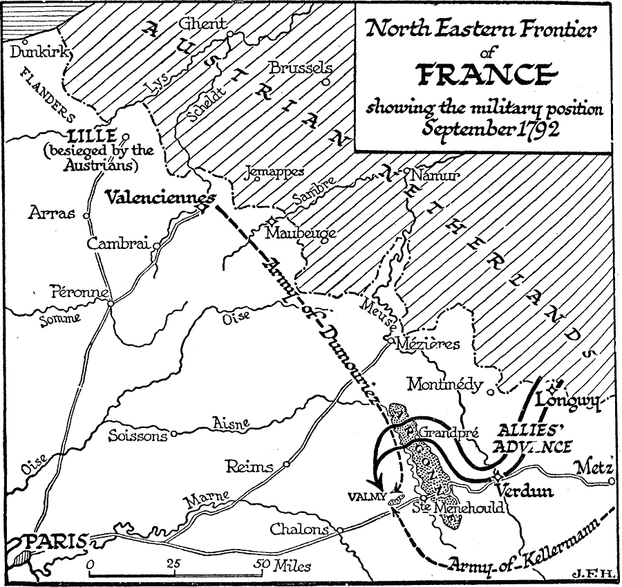 Map showing the location of Valmy