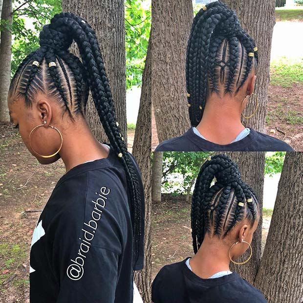 Top Braided Ponytail Hairstyles 2019 For Black Women 14