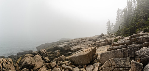 land object photography weather coast fog panorama rock beals me unitedstates