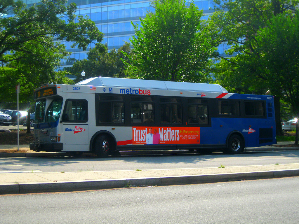 2006 Orion VII CNG 2627 on the D8 (WMATA Metrobus) at Massachusetts Avenue NE & E Street NE