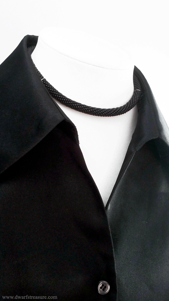 Ornate Black Beaded Necklace