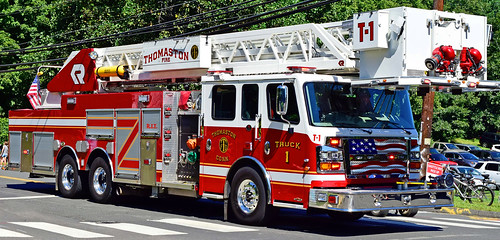 ct firefighters convention parade 2018 state thomaston rosenbauer tower ladder
