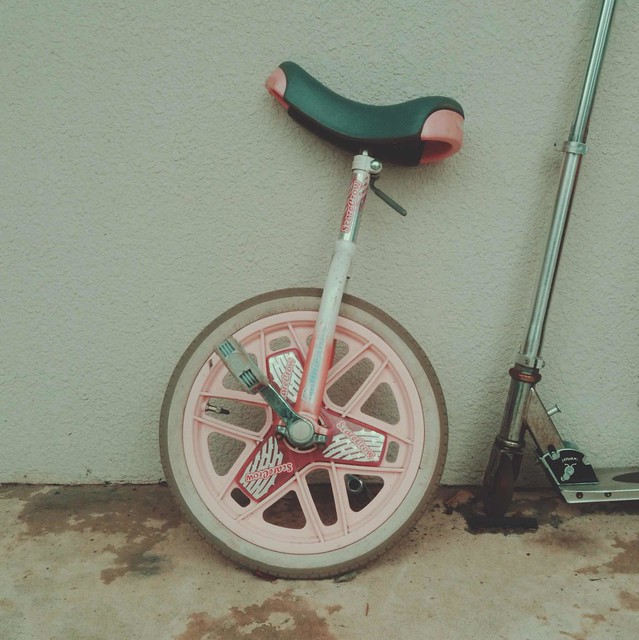 Pink unicycle