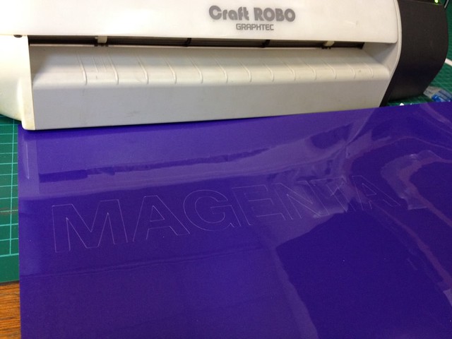 Cutting out the MAGENTA keyword on a vinyl cutter