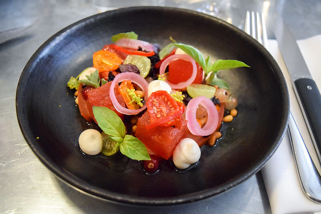 Tomato, Watermelon & Taramaslata Salad at Frenchie, Covent Garden