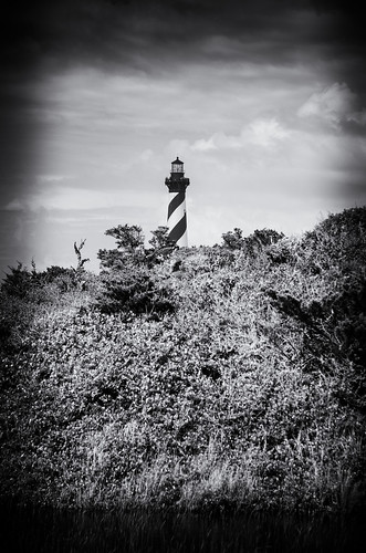 cape hatteras lighthouse outer banks north carolina the south old history historic work production transportation outdoor landscape bw black white photography monotone building architecture national seashore