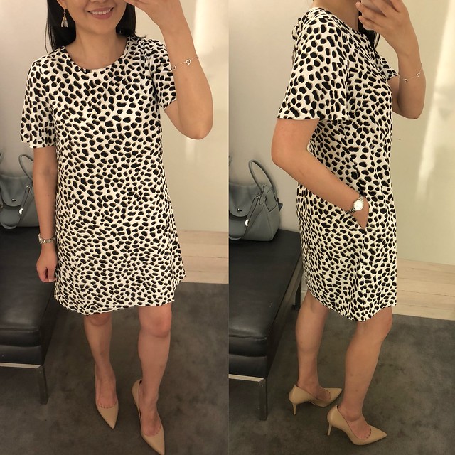 Ann Taylor Cheetah Dot Pocket T-Shirt Dress, size 0P
