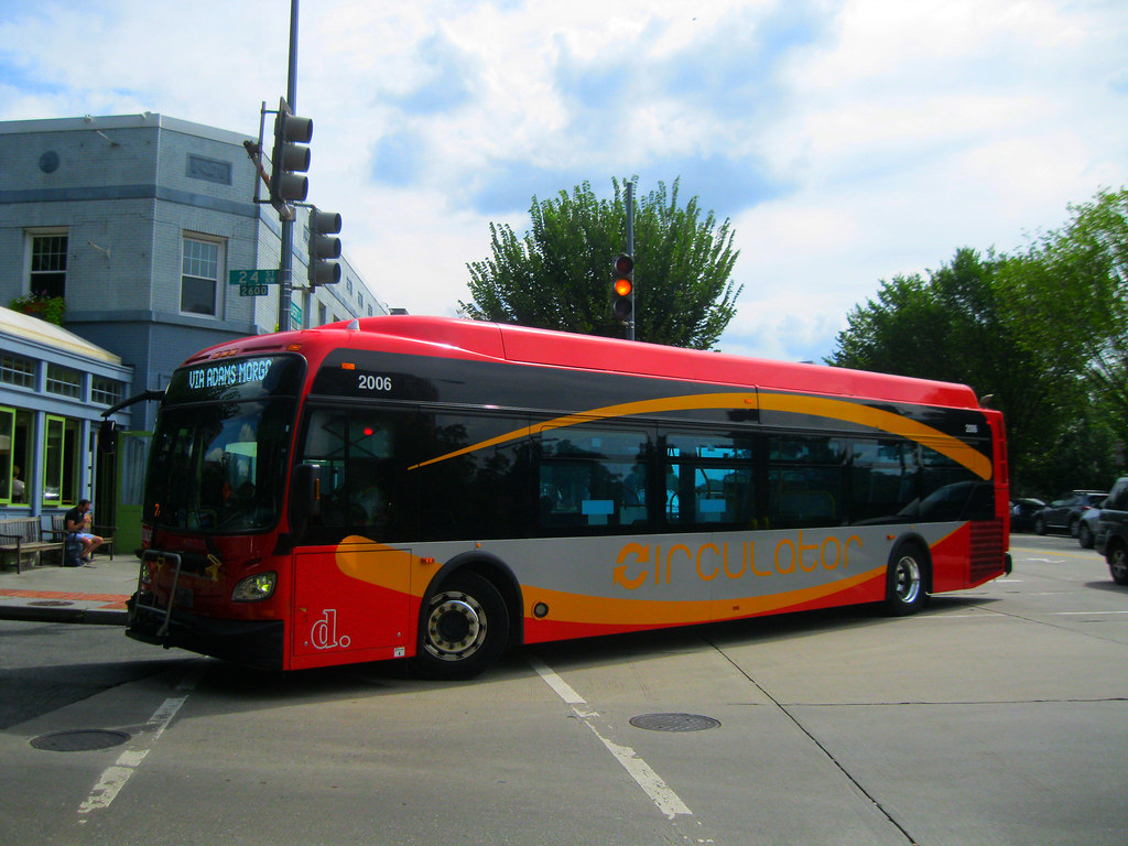 2014-2015 New Flyer "Xcelsior" XDE40 2006 on the Adams Morgan Route (DC Circulator) at 24 Street NW & Calvert Street NW