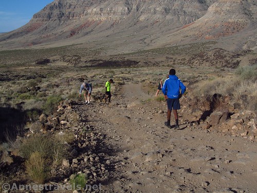 Walking out to rebuild the road along the Whitmore Trail, Grand Canyon-Parashant National Monument, Arizona
