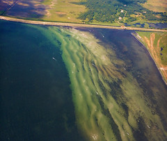 Aerial shot of the coast of Denmark