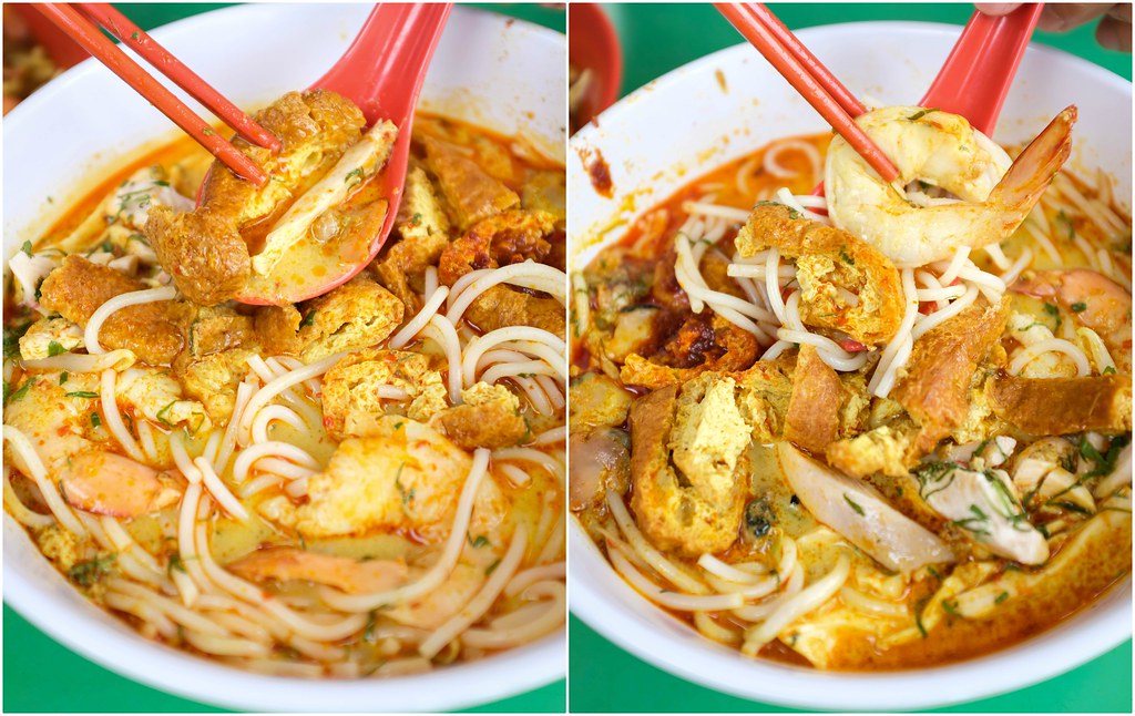 wei yi laksa and prawn noodle collage 2