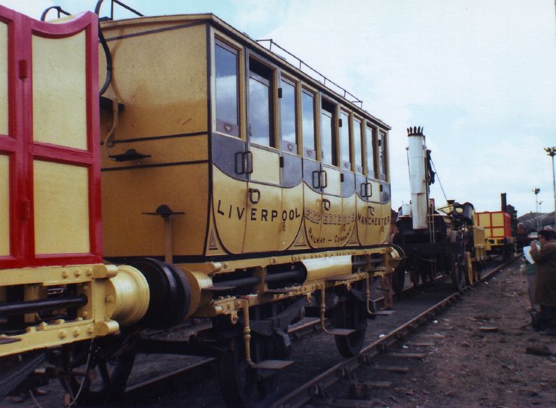 A replica of Rocket and one of the passenger coaches used on the opening day of the L&M.