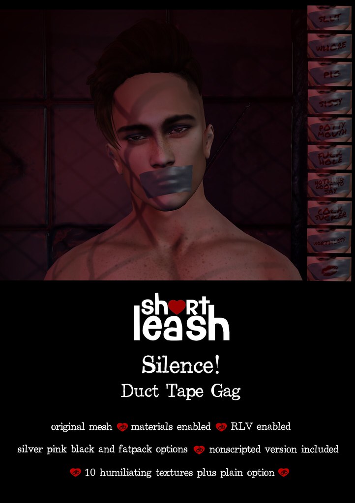 .:Short Leash:. Silence! Duct Tape Gag @ The Men Jail