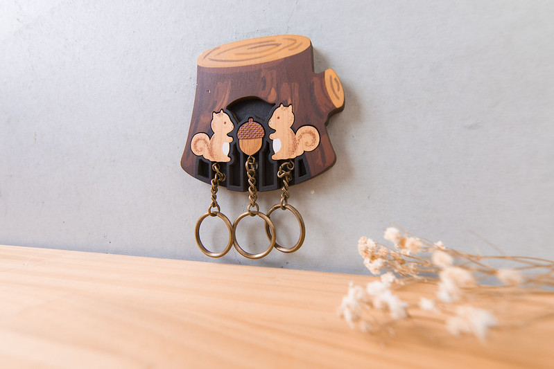 鑰匙圈 客製化 禮物 特色產品 居家 台灣設計 松鼠 松果 栗子 家庭 生日 情人節 動物 療癒 聖誕節 收納