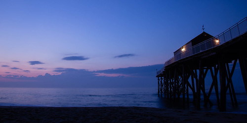 sunrise bluehour beach ocean belmar newjersey unitedstates us