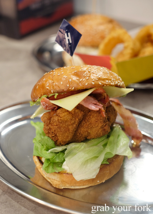 Britney chicken burger at Huxtaburger in Redfern Sydney
