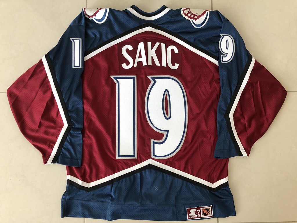 Joe Sakic Authentic Colorado Avalanche Starter Hockey Jersey 