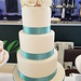Simple 3 tiered wedding cake with sugar roses