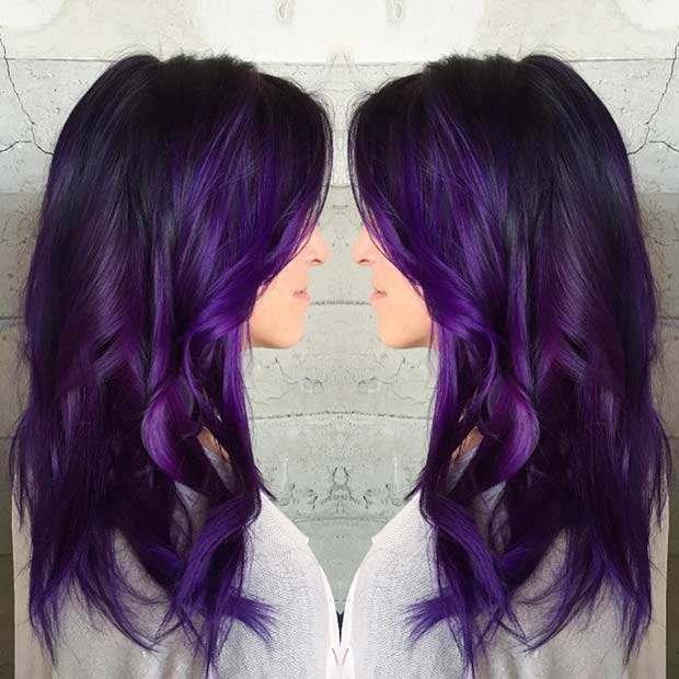 Bold Dark Purple Hair Color -Incredible Hair Color Ideas Trending 1