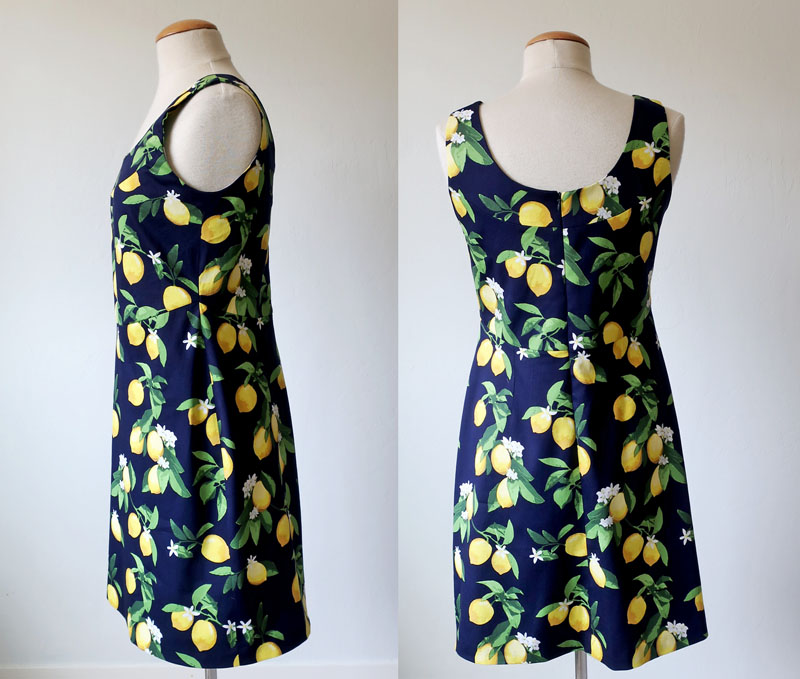 Lemon dress back and side view