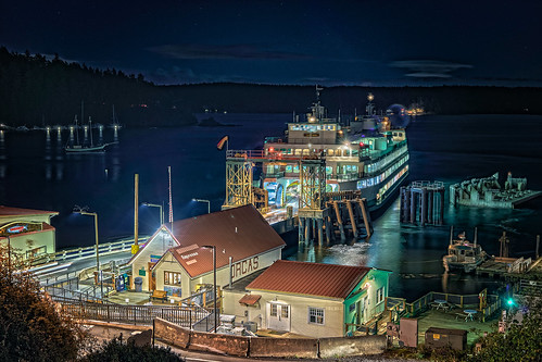 ocean ferry orcasisland orcas island washington state transportation art color place landscape water night wadot