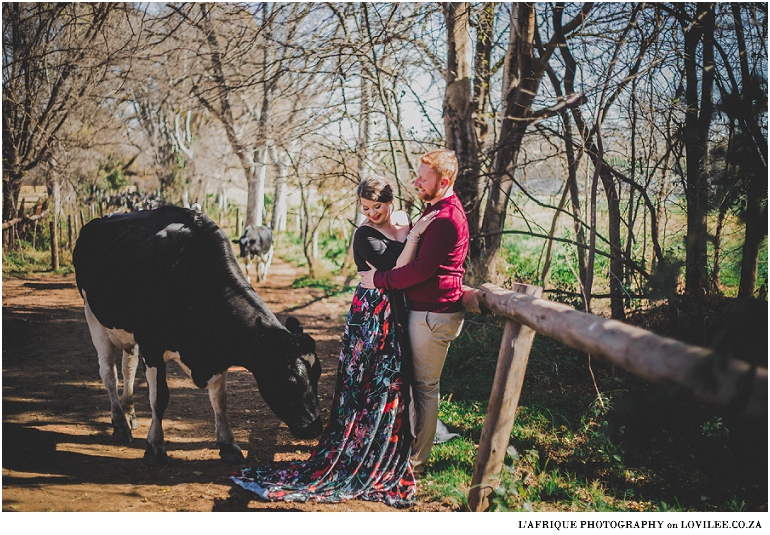 Couple engagment shoot at Irene Dairy Farm