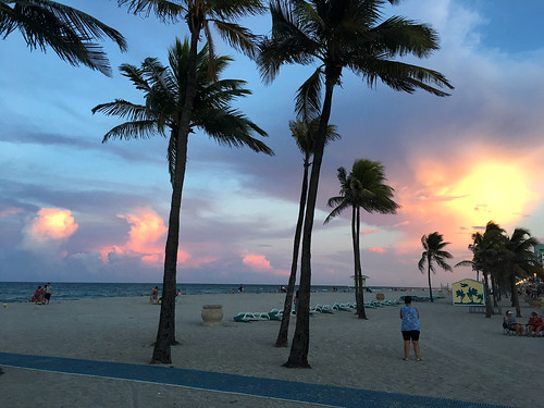 hollywood florida beach spiaggia tramonto sunset ocean sky clouds usawelcome