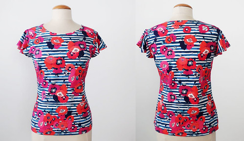 Stripe plus floral tshirt front and back