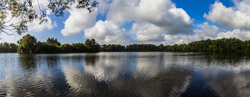 canon6d panorama landscape clouds sky blue reflection water lake uk cambridgeshire outdoors nature trees