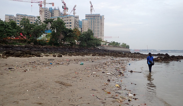 Trash on Punggol shore
