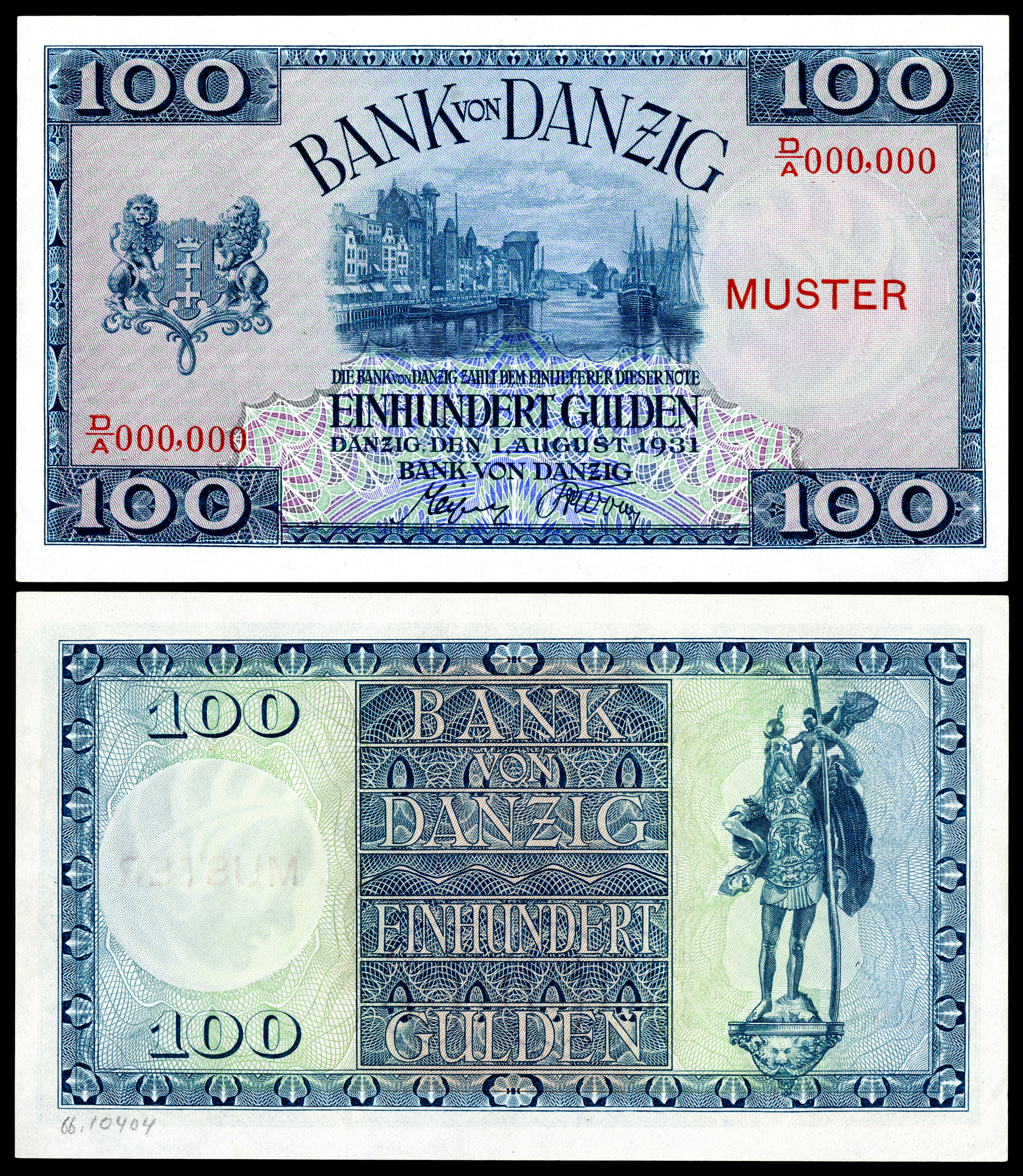 DAN-62-Bank von Danzig-100 Gulden (1931, specimen)