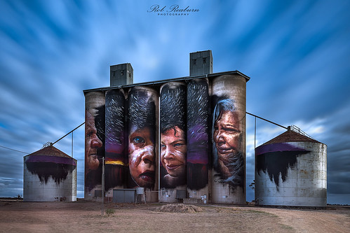 silo mural wimmera tourism siloart indigenous sheephills rural mattadnate victoria australia longexposure grain farming art