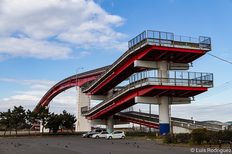  Puente rojo de Kisarazu Nakanoshima Ohashi