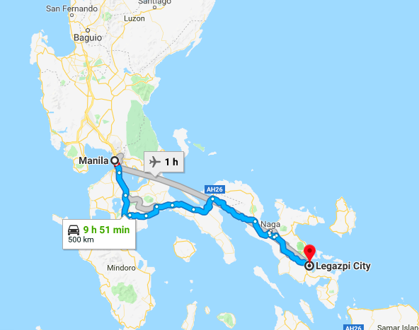 Manila to Legazpi