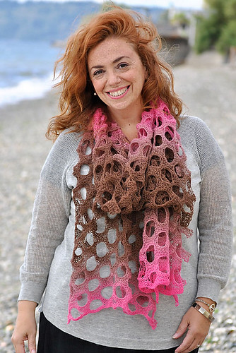 Holey Scarf from Schoppel-Wolle’s Design Team knit using their Laceball