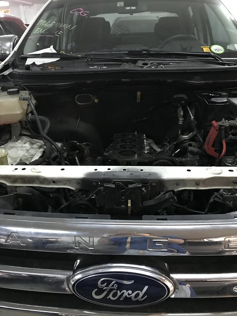 Ford  vehicle under repair