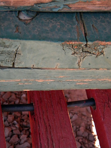 Detail of an old painted cart in Monument Valley, within the Navajo Nation land that straddles the Arizona-Utah border