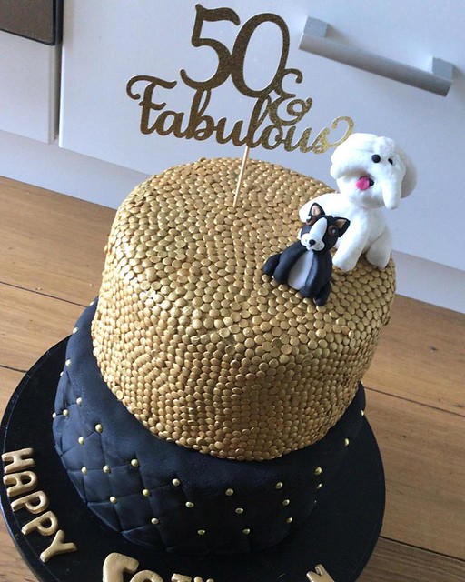 Black and Gold Cake by Katie Bakes Cakes