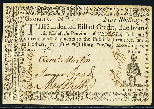 Georgia 1762 5 Shillings Native American