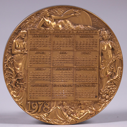1978 Zodiac Calendar Medal reverse