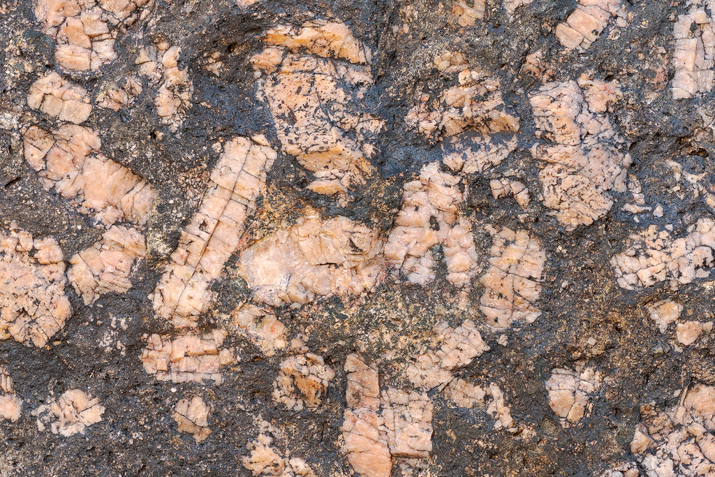 A close-up view of granite along the Vaquero Trail in McDowell Sonoran Preserve in Scottsdale, Arizona