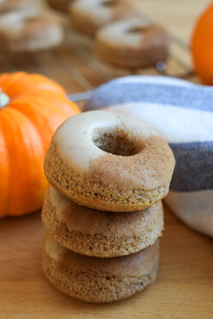 Baked Autumn Spiced Maple Frosted Mini Doughnuts