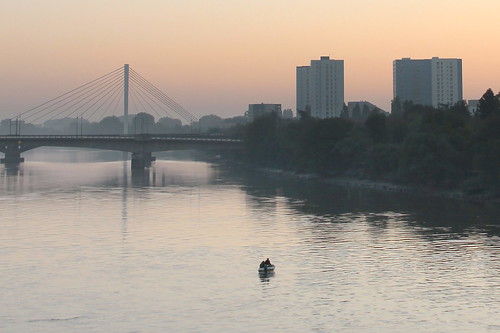 nantes sunrise loire river urban